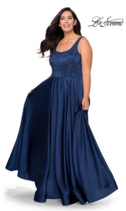 Long La Femme Plus-Size Prom Dress With Pockets
