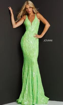Jovani Long Sexy Sequin Mermaid Formal Prom Dress 19 Jovani Long Sexy Sequin Mermaid Formal Prom Dress -SIMPLY DRESS SALE neon green dress JO 21 3263 a