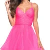 La Femme Neon Pink Short A-Line Homecoming Dress 2 La Femme Neon Pink Short A-Line Homecoming Dress -SIMPLY DRESS SALE neon pink dress LF 21 30345 a