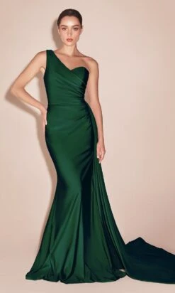 Formal Long Dress PT004 By Ladivine -SIMPLY DRESS SALE pt004 hunter green front