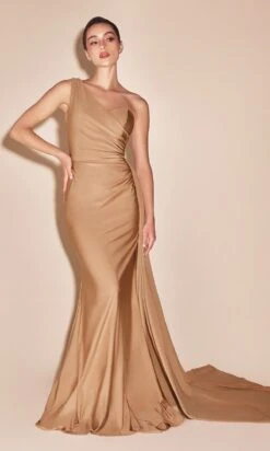 Formal Long Dress PT004 By Ladivine -SIMPLY DRESS SALE pt004 nude gold front